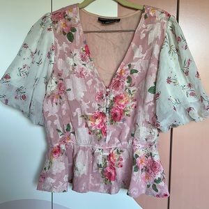 Floral peplum top